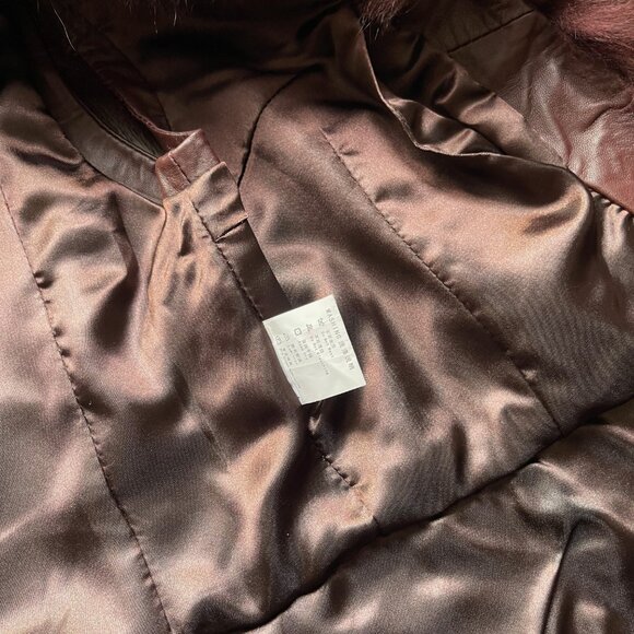 NWOT Burgundy Leather Vest Real Fox Fur XS size - Picture 7 of 16